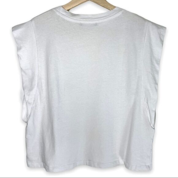 Zara White Exaggerated Shoulder Crop - Picture 5 of 5